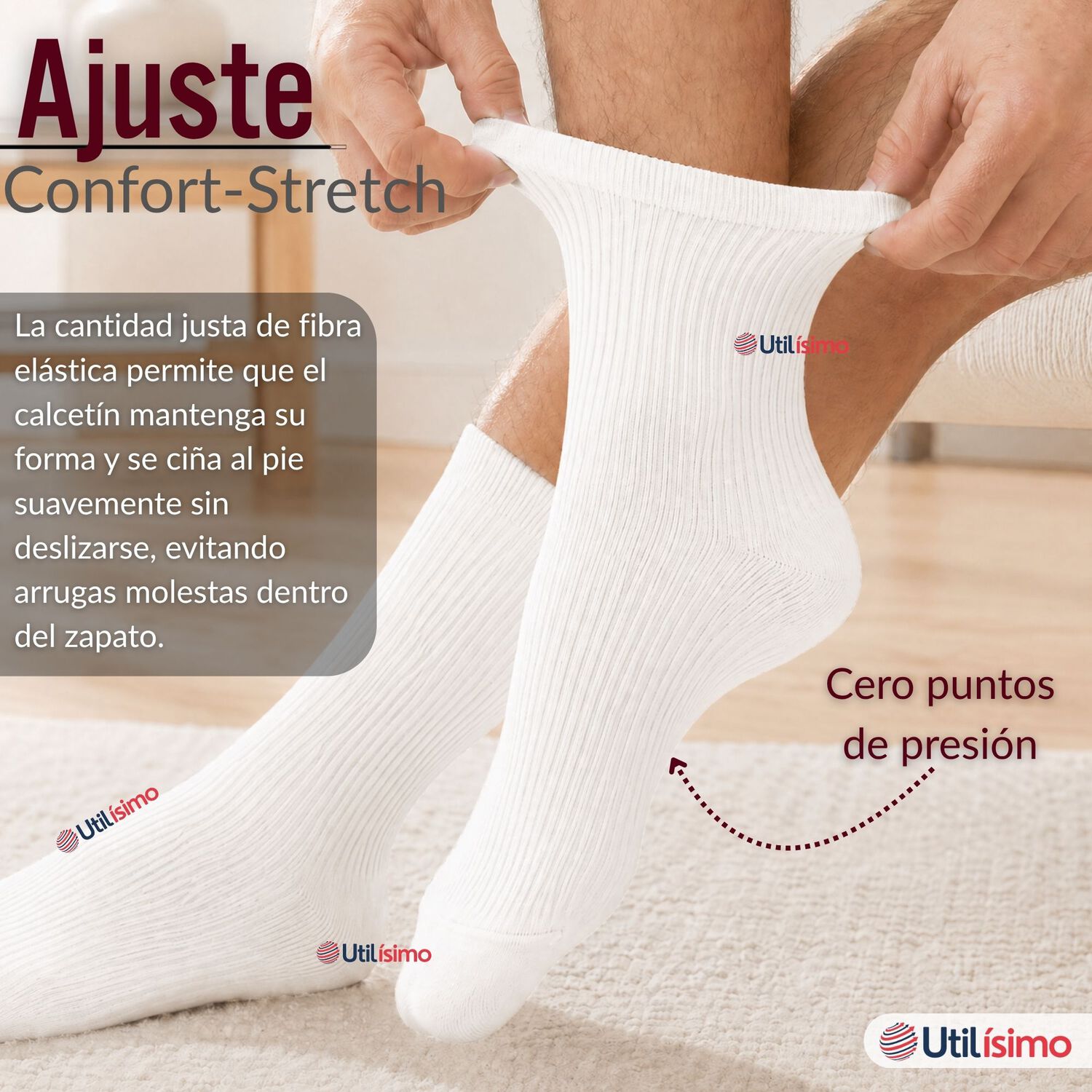 Pack 6 Pares Calcetines Diab&eacute;ticos Hombre Algod&oacute;n Suave Colores Surtidos Protecci&oacute;n image number 7.0