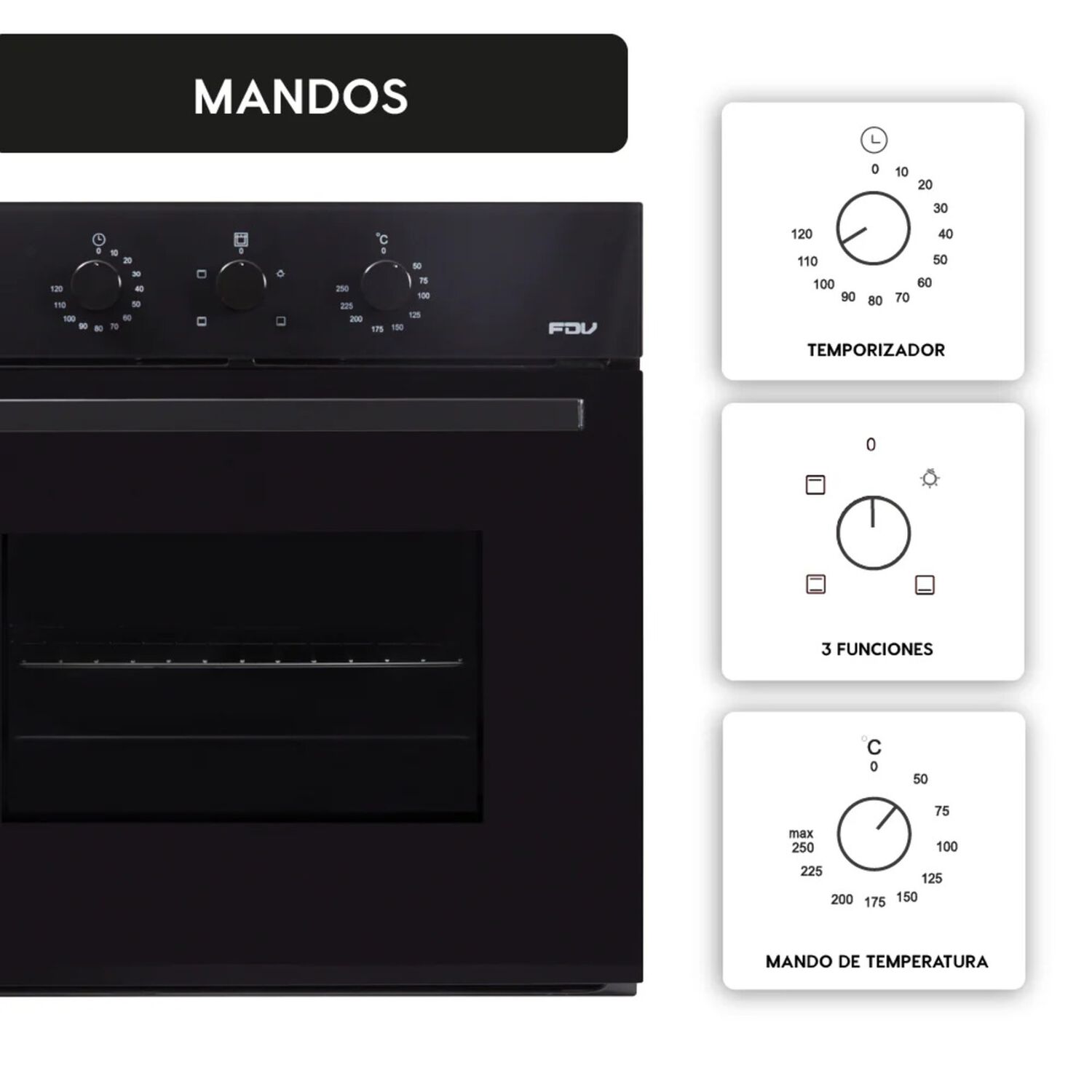 Horno Empotrado Design Black 60 Lts Fdv image number 3.0