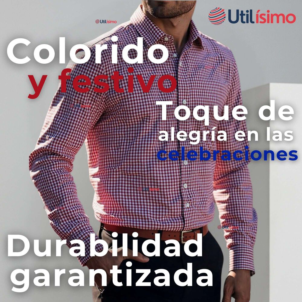 Camisa Huaso Cuadrillé Cuadro Manga Larga 100% Algodón Rojo Negro Casual image number 6.0