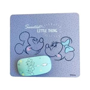 Kit Mouse Inalambrico Usb 3b Y Mousepad Gris Minnie Mouse