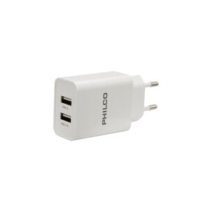 Cargador Doble Usb Carga R&aacute;pida + Cable Tipo C Blanco - Ps