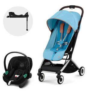 Coche Travel System Orfeo Slv B.blue + Aton S2 + Base