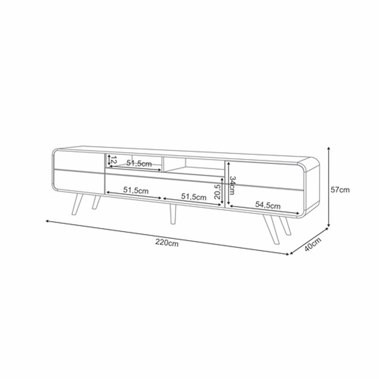 Rack Tv Marsella 85" 220x57x40 Cm image number 1.0