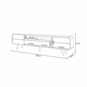 Rack Tv Marsella 85" 220x57x40 Cm