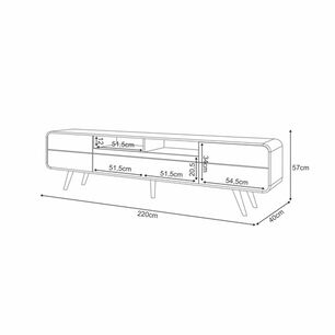 Rack Tv Marsella 85" 220x57x40 Cm