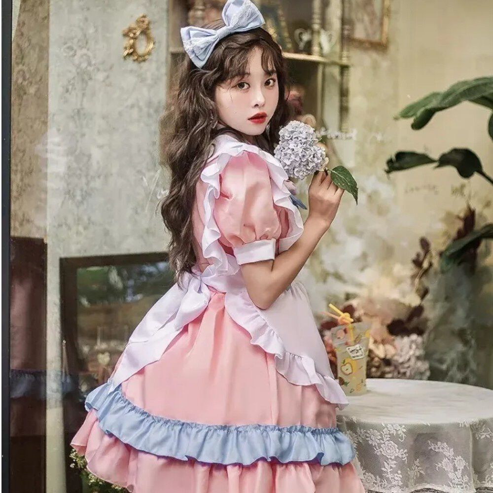 Disfraz Maid Rosado Cosplay Kawaii image number 4.0