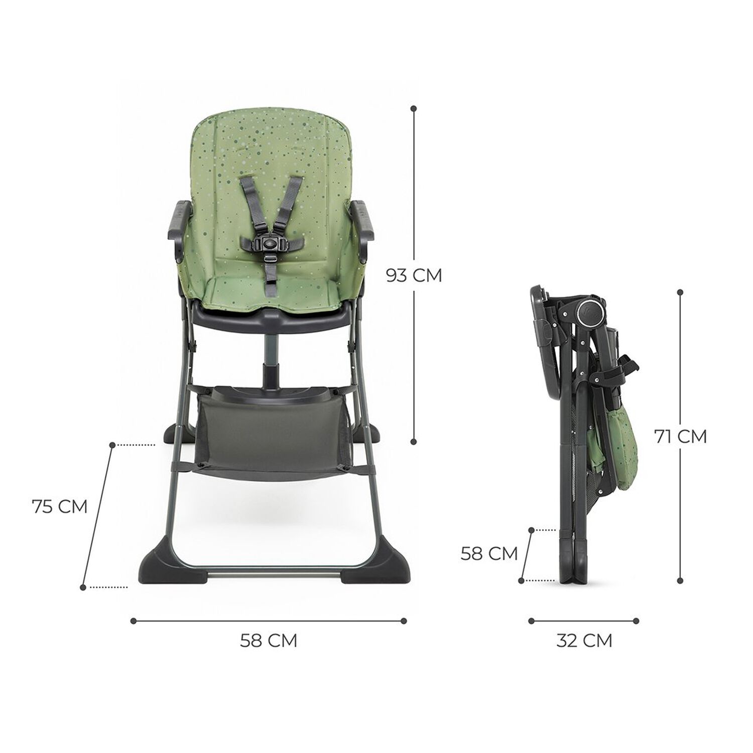 Silla De Comer Plegable Foldee Verde image number 1.0