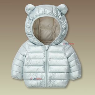 Parka Con Capucha Manga Larga Ni&ntilde;o Y Ni&ntilde;a Jump Kids Metallic Light Blue