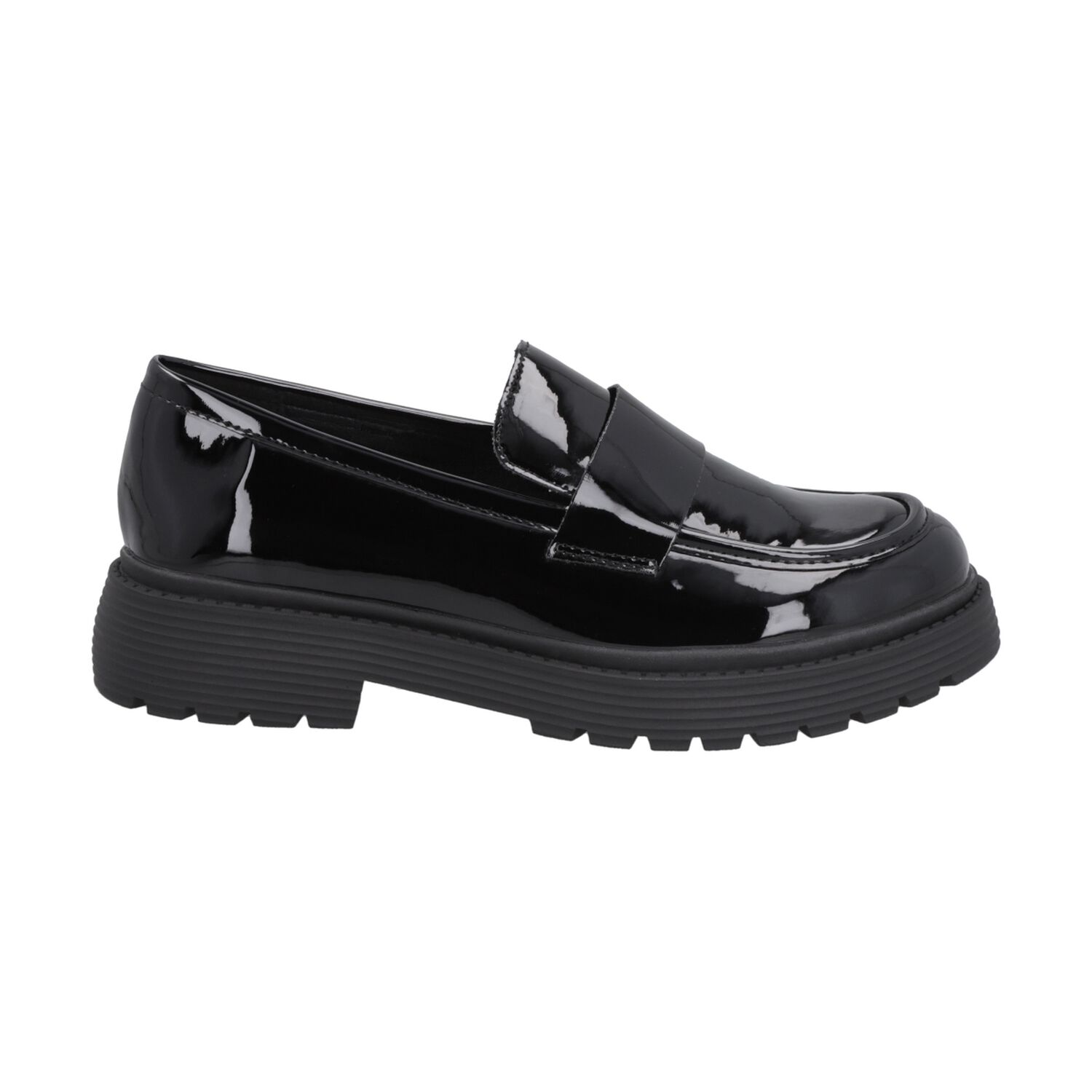 Mocas&iacute;n Mujer Negro Plataforma Glossy Police image number 0.0