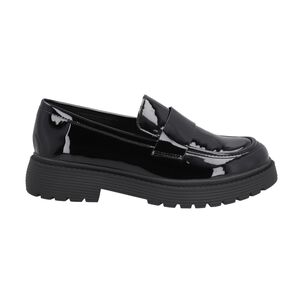 Mocas&iacute;n Mujer Negro Plataforma Glossy Police