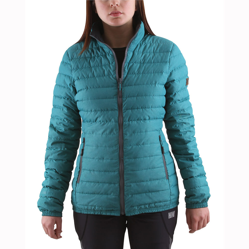 Parka Pluma Hw Goose Reversible Mujer Negro/turquesa image number 2.0