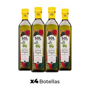 Aceite De Oliva Extra Virgen Sol De Aculeo Blend 4 X 500 Ml