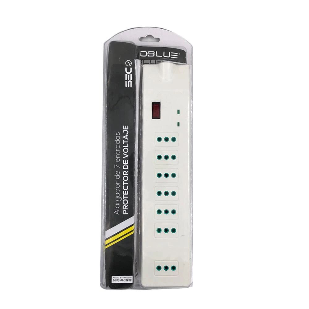 Alargador Protector De Voltaje Dblue 7 Entradas 2,1 Metros Dbexp001 image number 1.0