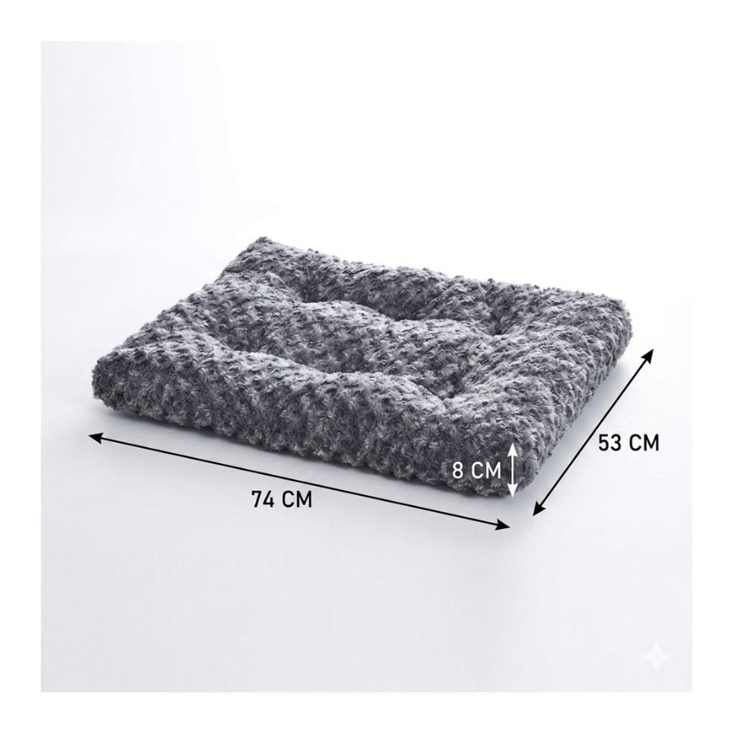 Cama Mascota Perro Gato Peluche Suave Lavable Gris 74x53x8 image number 1.0
