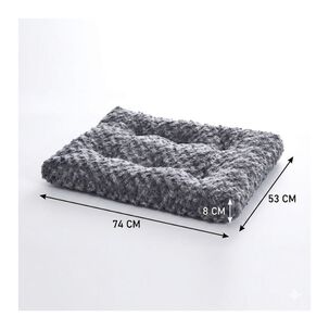 Cama Mascota Perro Gato Peluche Suave Lavable Gris 74x53x8