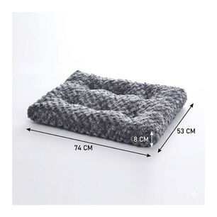 Cama Mascota Perro Gato Peluche Suave Lavable Gris 74x53x8