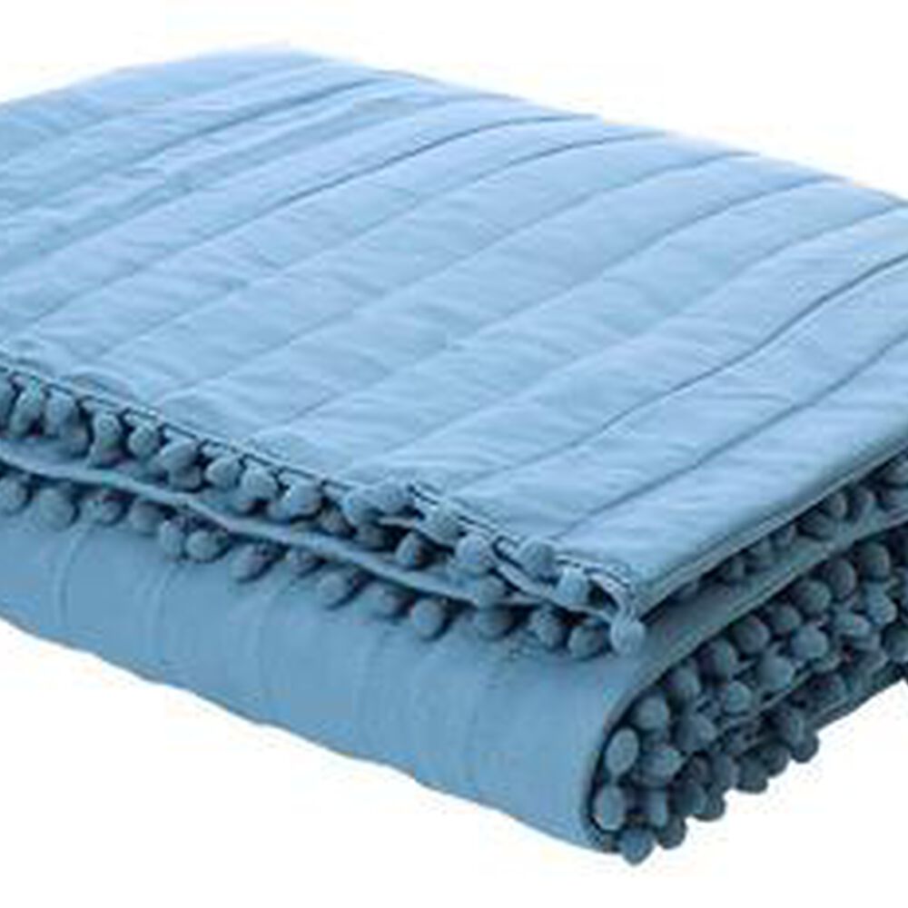 Quilt Andes Pom Pom Azul 1.5 Plazas image number 2.0