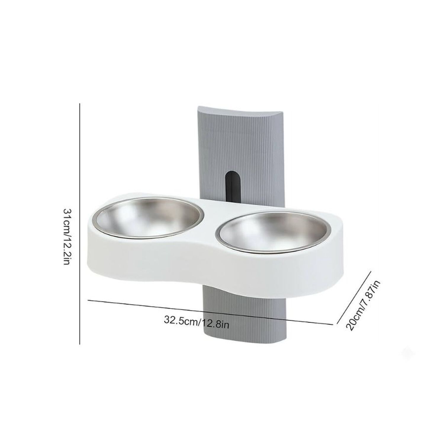 Comedero Doble De Pared Para Gatos Perros Altura Ajustable image number 1.0