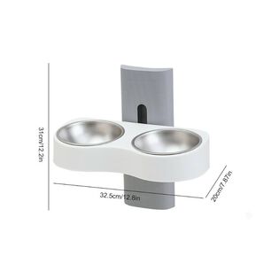 Comedero Doble De Pared Para Gatos Perros Altura Ajustable