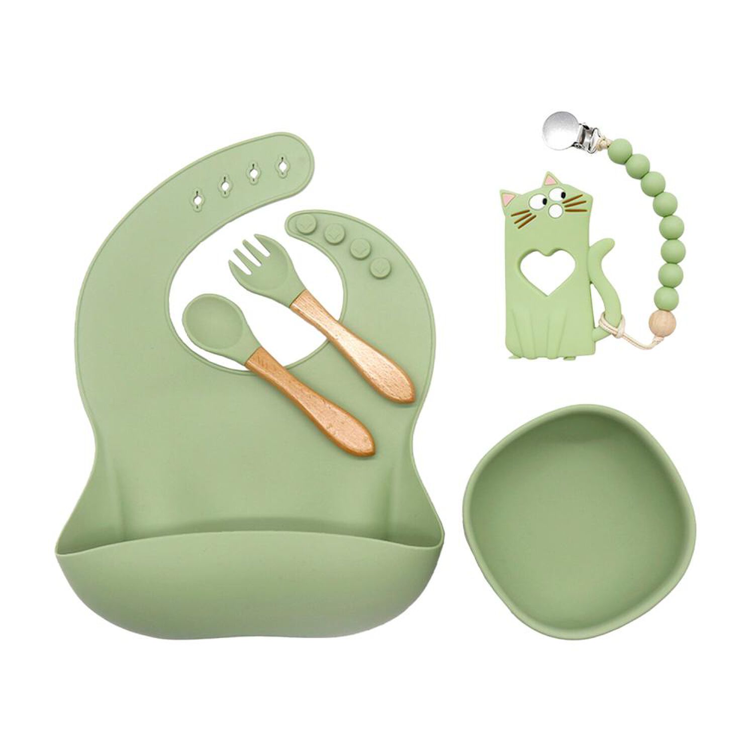 Set Alimentaci&oacute;n Bebesit March Silicona Verde image number 0.0