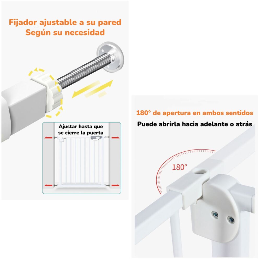 Puerta Seguridad Reja Expandible Bebé 77-102cm Lubabycas image number 5.0