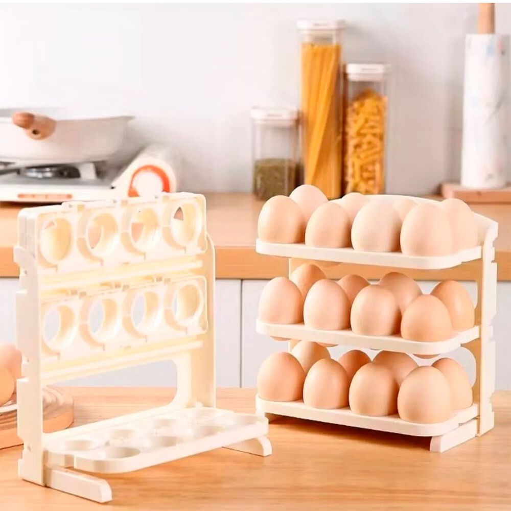 Estante Organizador Almacenamiento De Huevos Plegable De 3 Niveles image number 5.0