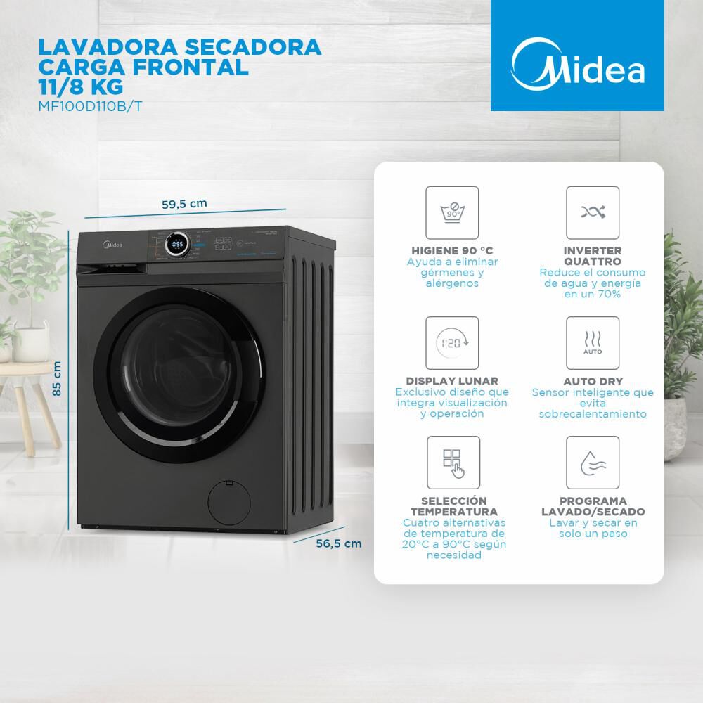 Lavadora Secadora Midea MF100D110B/T / 11 Kg / 8 Kg image number 2.0