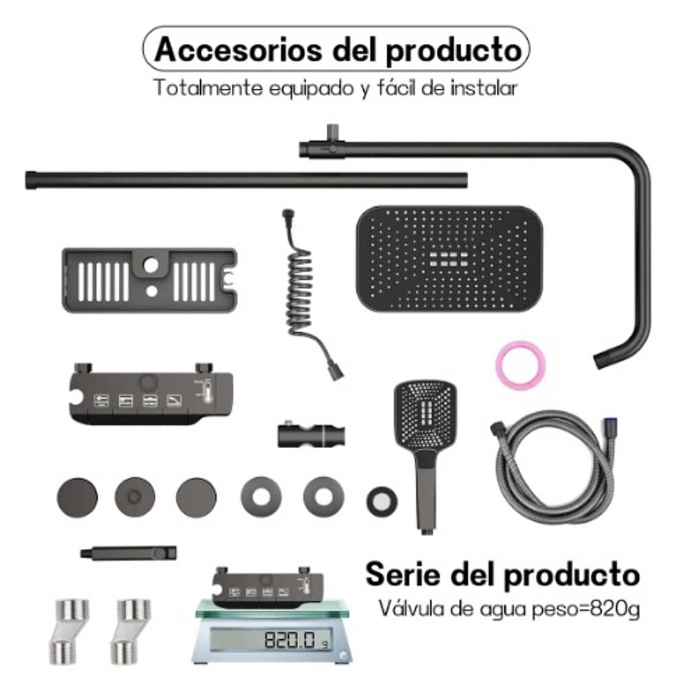 Columna Ducha Gris Pistola Con Llave De Piano image number 2.0