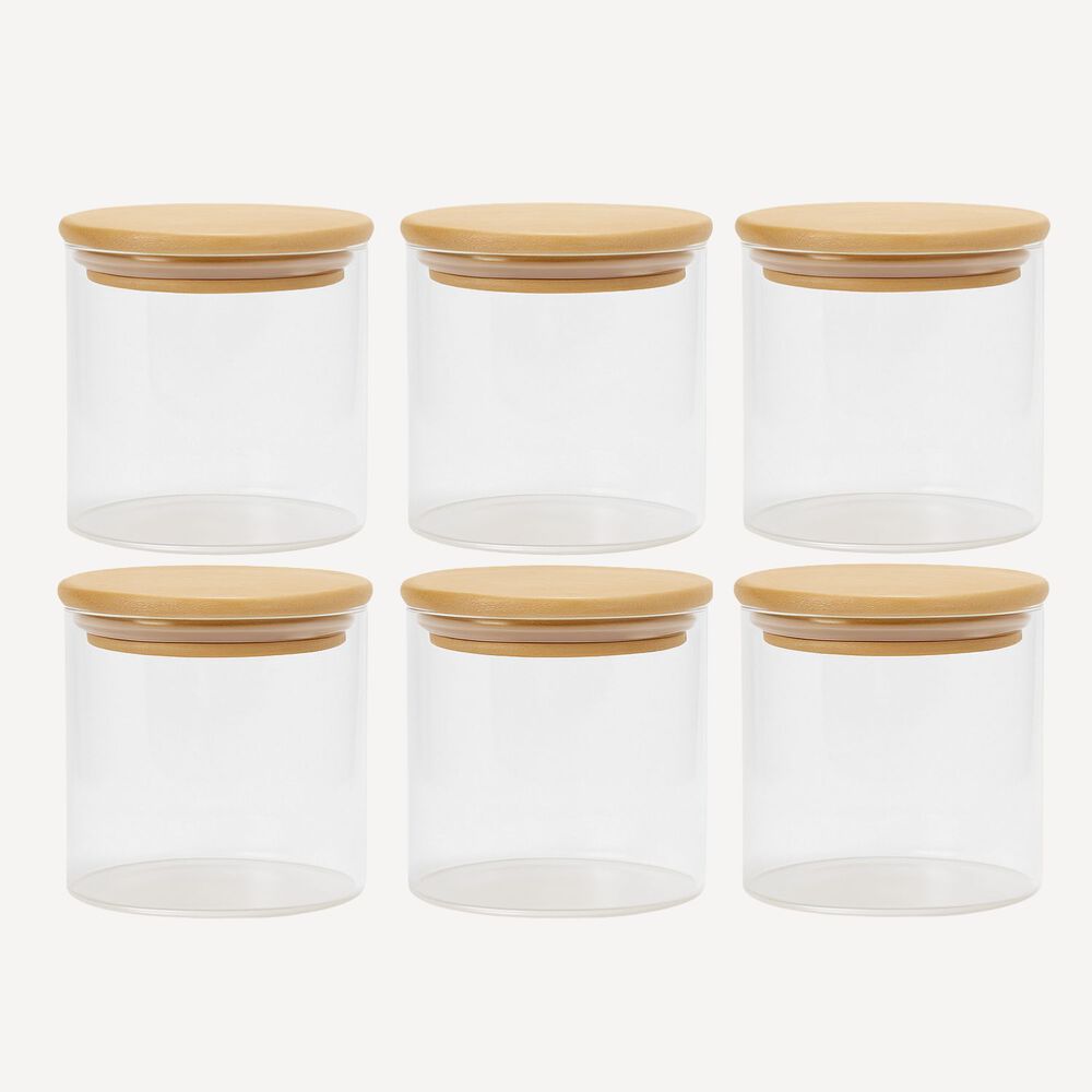 Set 6 Frascos Para Condimentos Especias Tapa Bamb&uacute; 250ml image number 0.0