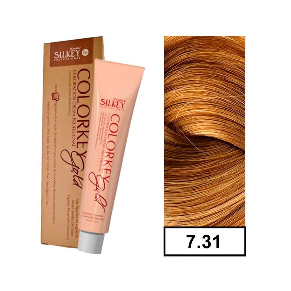 Colorkey Gold - Tintura Permanente Efecto 3d Pigment 60gr + Oxidante - 7.31 Rubio Mediano Dorado Ceniza image number 0.0