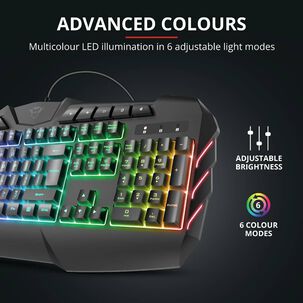 Teclado Gamer Multimedia Trust Gxt 881 Odyss Full Rgb Hybrido