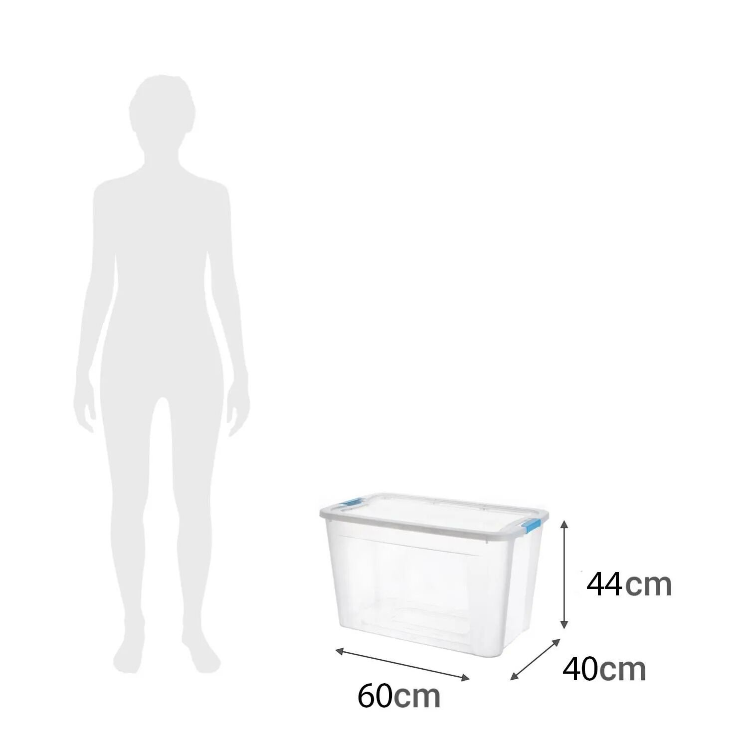 Caja Organizadora Multiusos Almacenamiento Suprema 72 Lts Color Transparente Tapa Azul image number 7.0