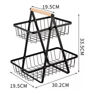 Organizador Cesta Cocina Multiuso Frutero 2 Niveles