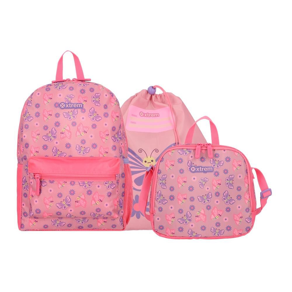 Minipack 6xt Mochila Ni&ntilde;a Xtrem Mariposas Rosado image number 0.0