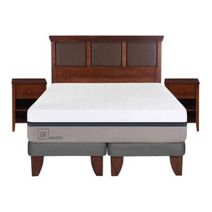 Cama Europea Cic Balance / 2 Plazas / Base Dividida + Set De Maderas