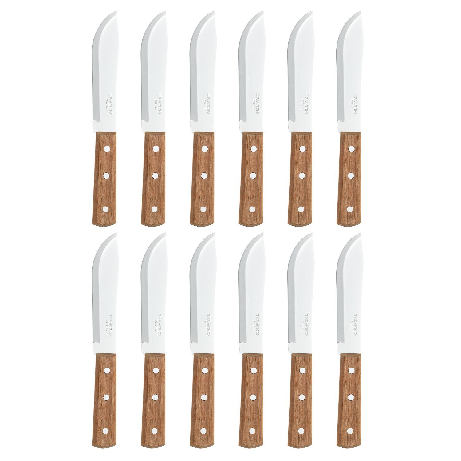 Set 12 Cuchillos Redondo Tramontina Madera 5 Pulgadas Cocina image number 0.0