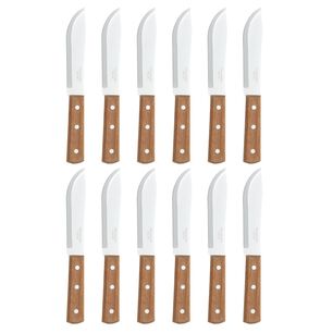 Set 12 Cuchillos Redondo Tramontina Madera 5 Pulgadas Cocina