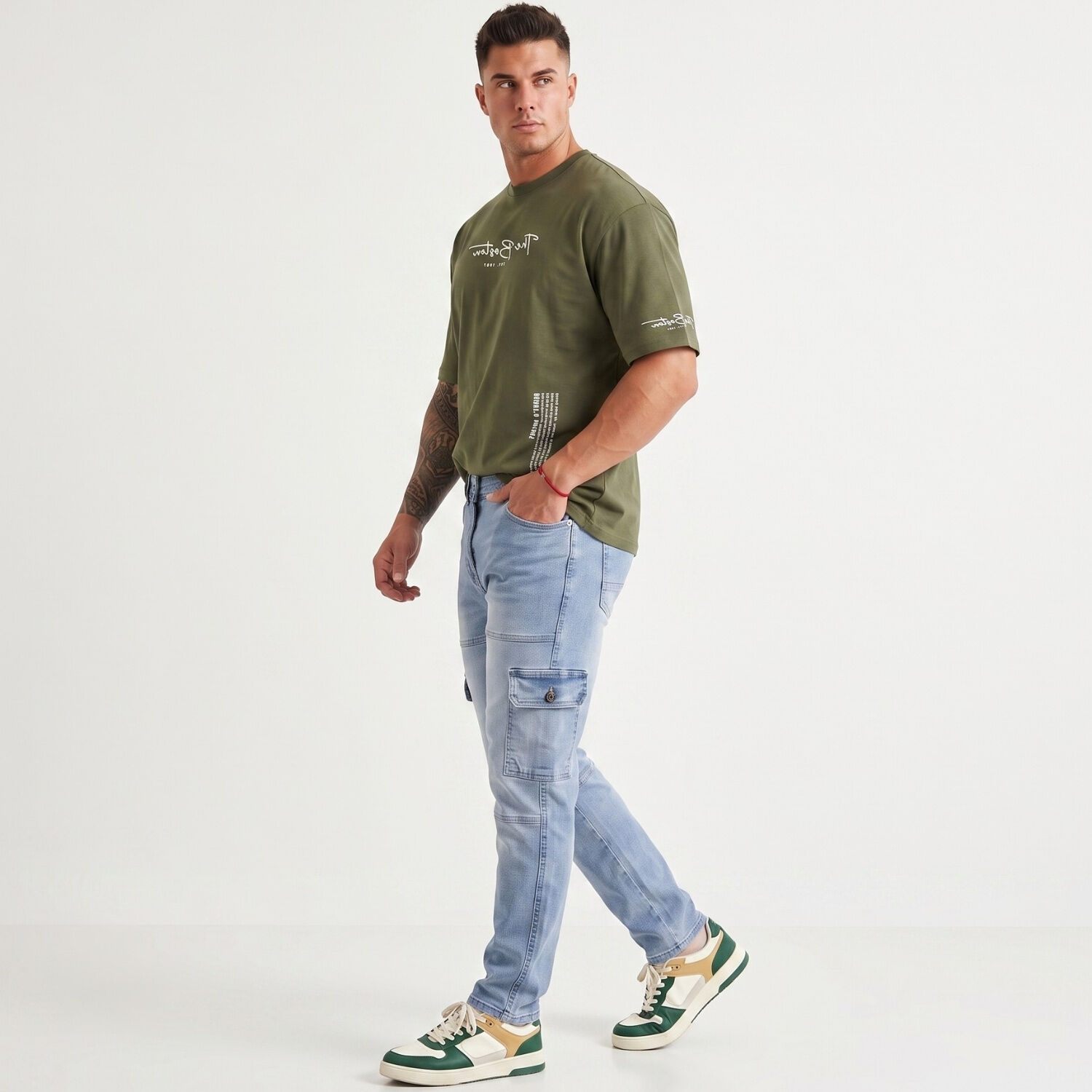 Pantalon Jeans Cargo Hombre Mosaico image number 2.0