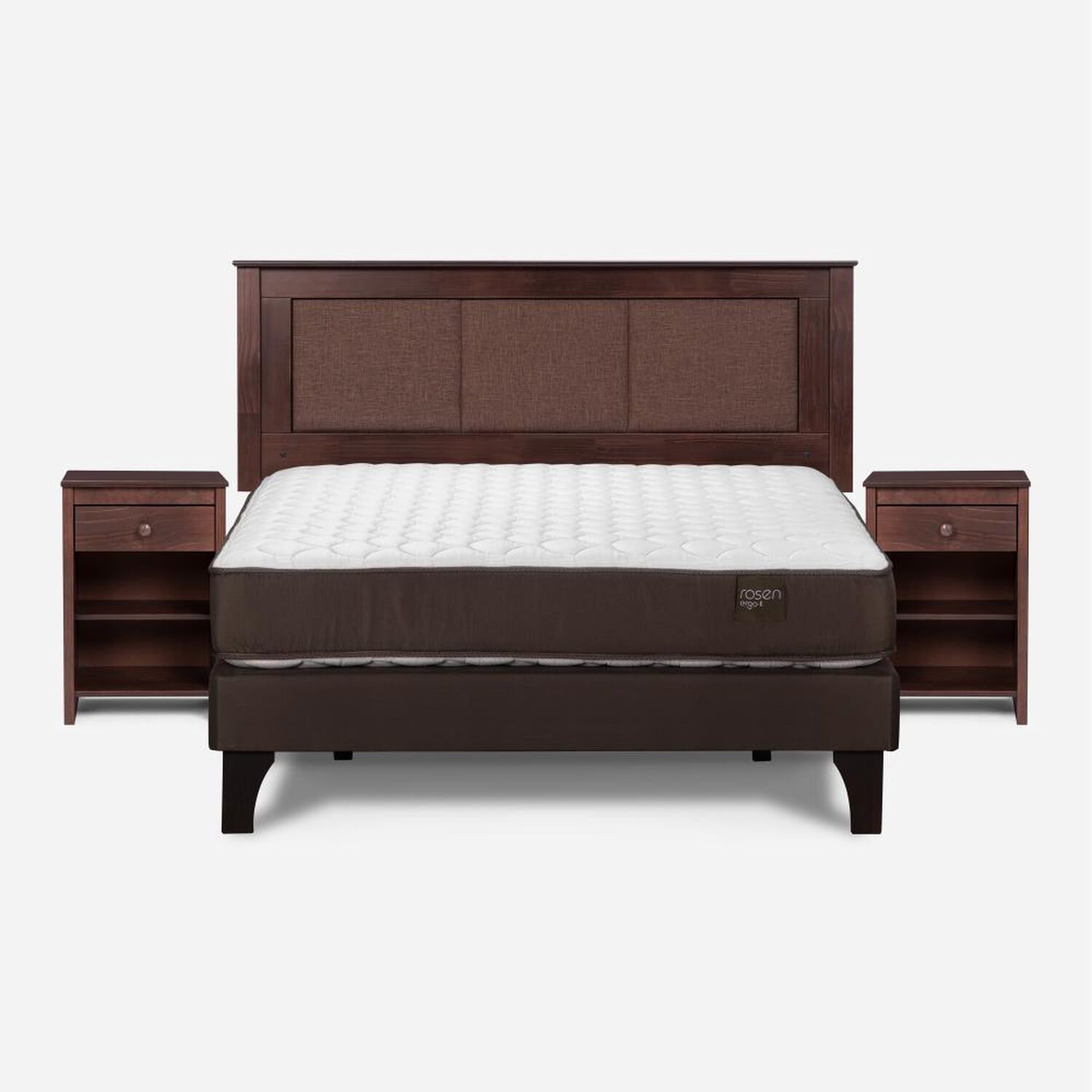 Cama Europea Rosen Ergo T / 2 Plazas / Base Normal + Set De Maderas Rachel image number 0.0