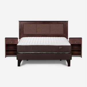 Cama Europea Rosen Ergo T / 2 Plazas / Base Normal + Set De Maderas Rachel