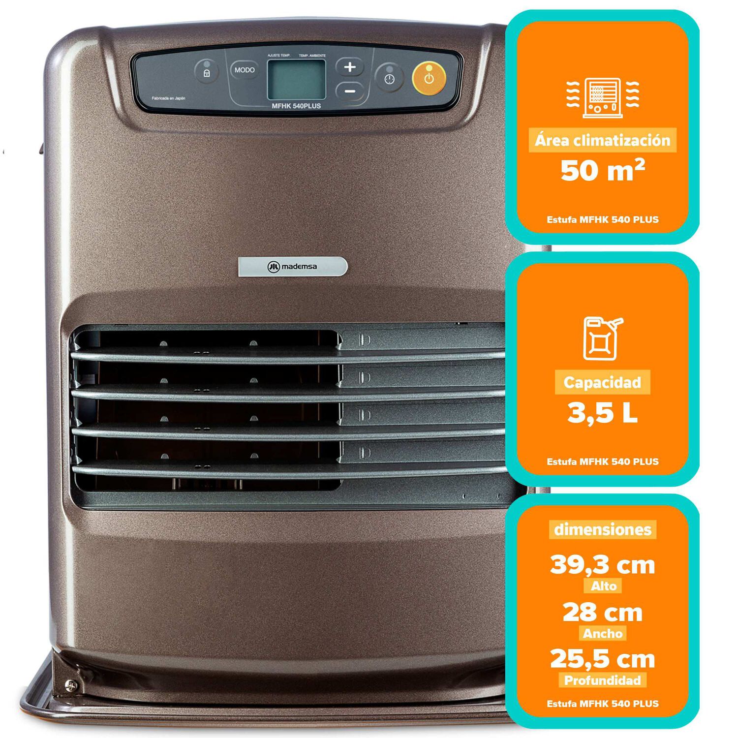 Estufa A Parafina L&aacute;ser Mademsa Fan-heater Mhhk 540 Plus image number 1.0