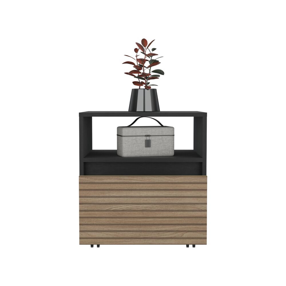 Velador Con Ruedas 1 Cajon Fm-018n - Negro image number 2.0