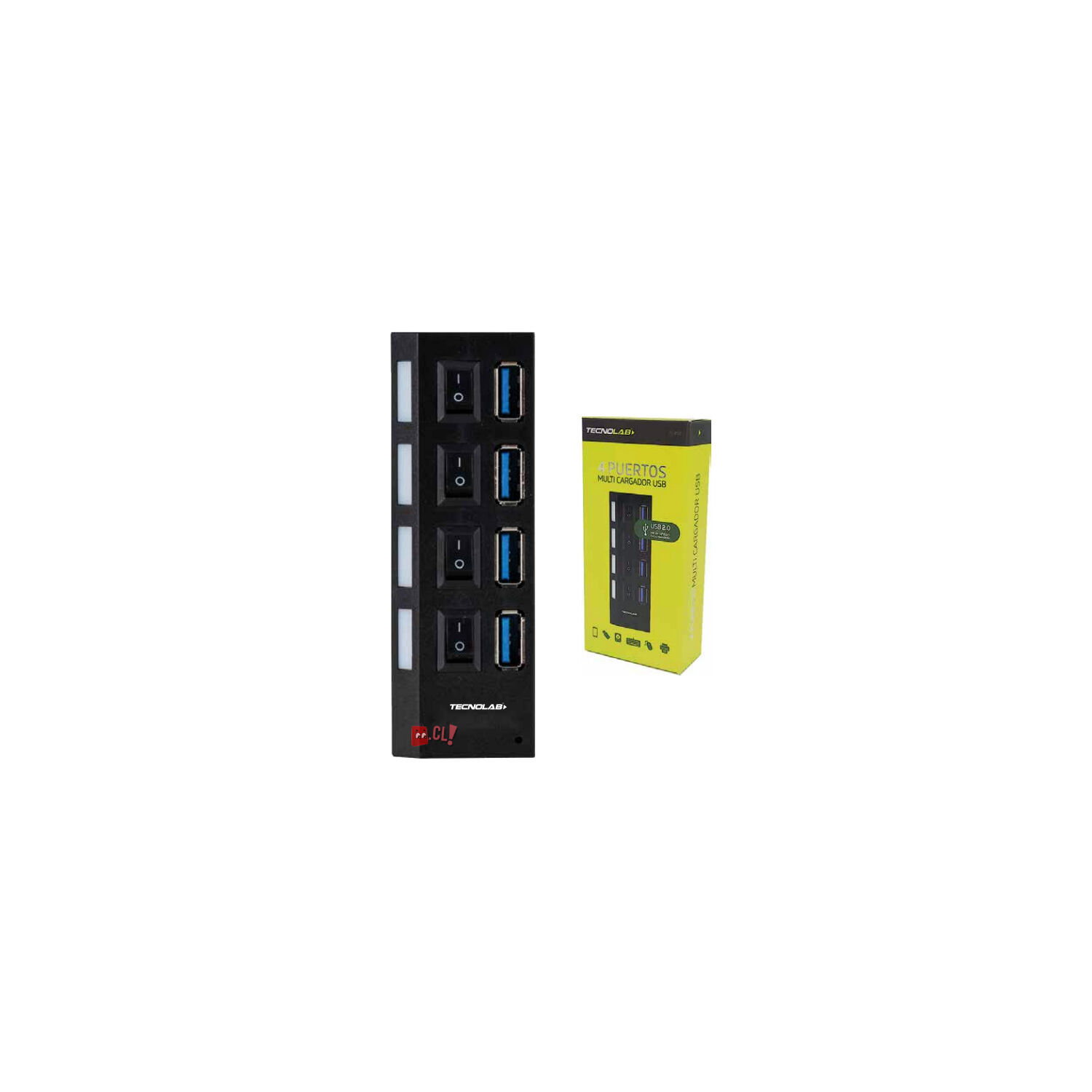 Hub Usb 4 Puertos 2.0 Con Interruptor Encendido Ps image number 1.0
