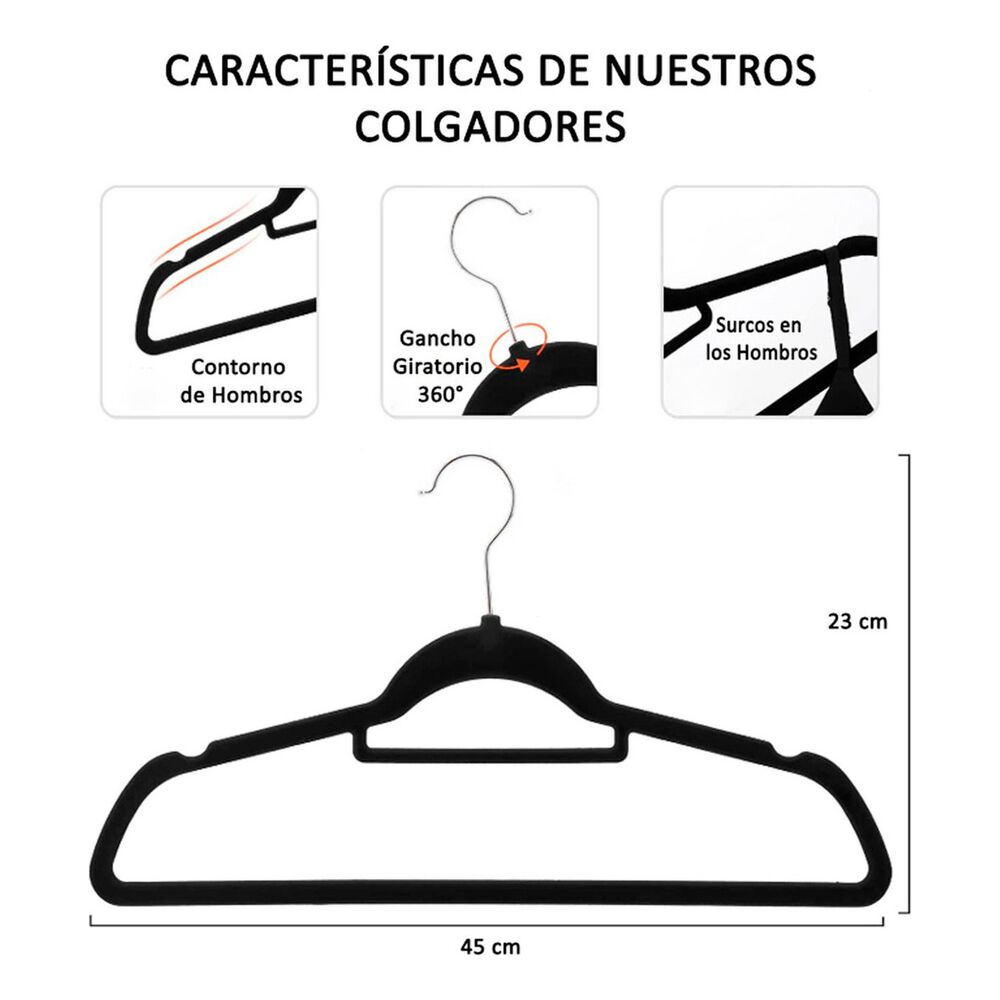 Colgadores Ropa Antideslizantes Terciopelo 20 Unidades image number 1.0