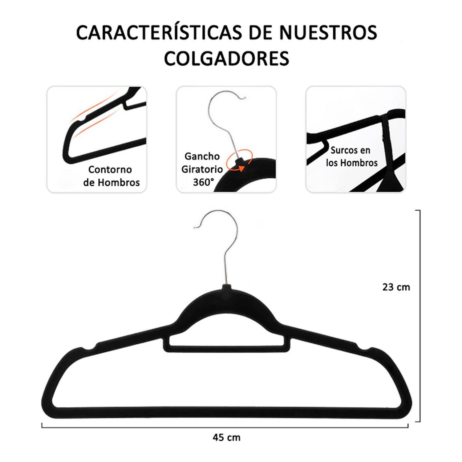 Colgadores Ropa Antideslizantes Terciopelo 20 Unidades image number 1.0