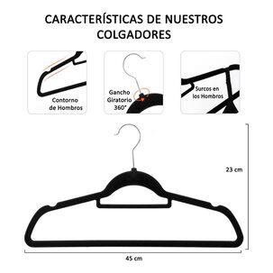 Colgadores Ropa Antideslizantes Terciopelo 20 Unidades