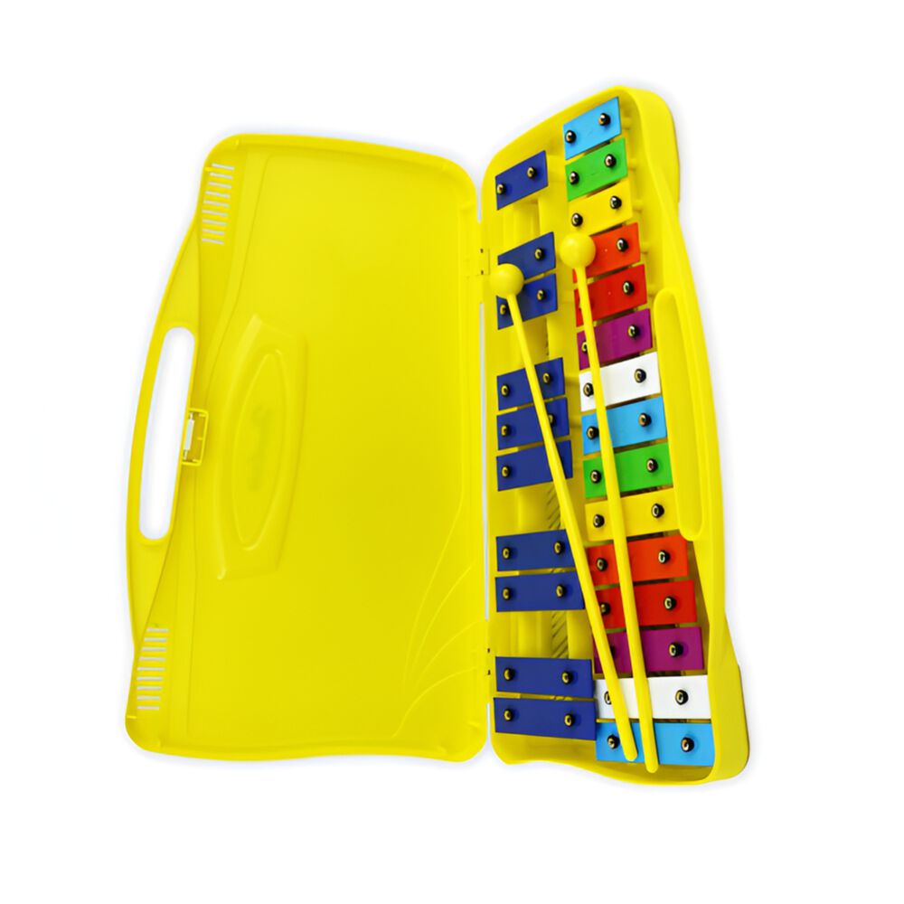 Metalofono De 25 Tonos+ 2 Baquetas Hendrix Hx0011 Amarillo image number 2.0