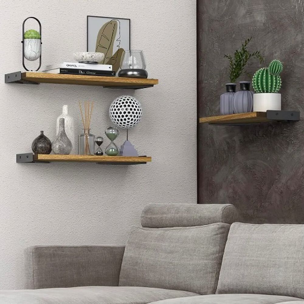 Repisas Flotantes De Madera Multiprop&oacute;sito Kit X3 Colores image number 2.0