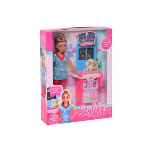 Mu&ntilde;eca Fashion 31 Cm Con Set De Veterinaria Happyline