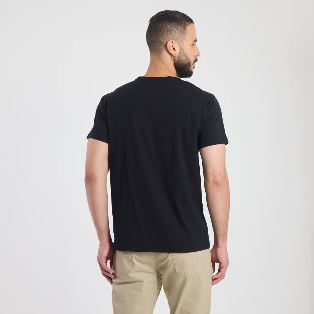 Polera Estampada Manga Corta Cuello Redondo Hombre Az Black image number 3.0